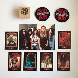 MegaMetal Mega Metal 1991 Skid Row Card Set..Promo Picture..Patches…Stamper Lot